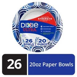 Dixie Ultra Paper Bowls Printed 26 Count - 20 Oz