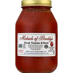 Michaels Of Brooklyn Pasta Sauce Freash Tomato & Basil Jar - 32 Oz