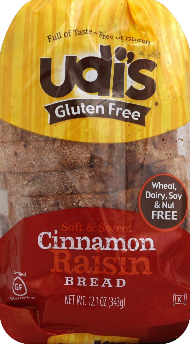 slide 3 of 4, Udis Gluten Free Bread Cinnamon Raisin - 12.1 Oz, 12.1 oz