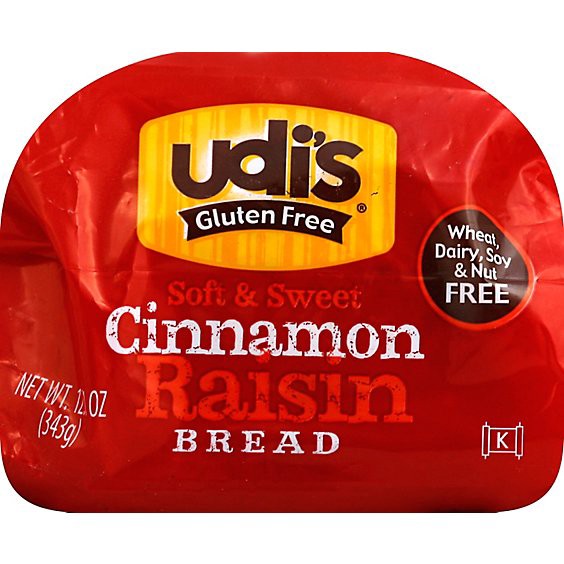slide 1 of 1, Udis Gluten Free Bread Cinnamon Raisin - 12.1 Oz, 12.1 oz