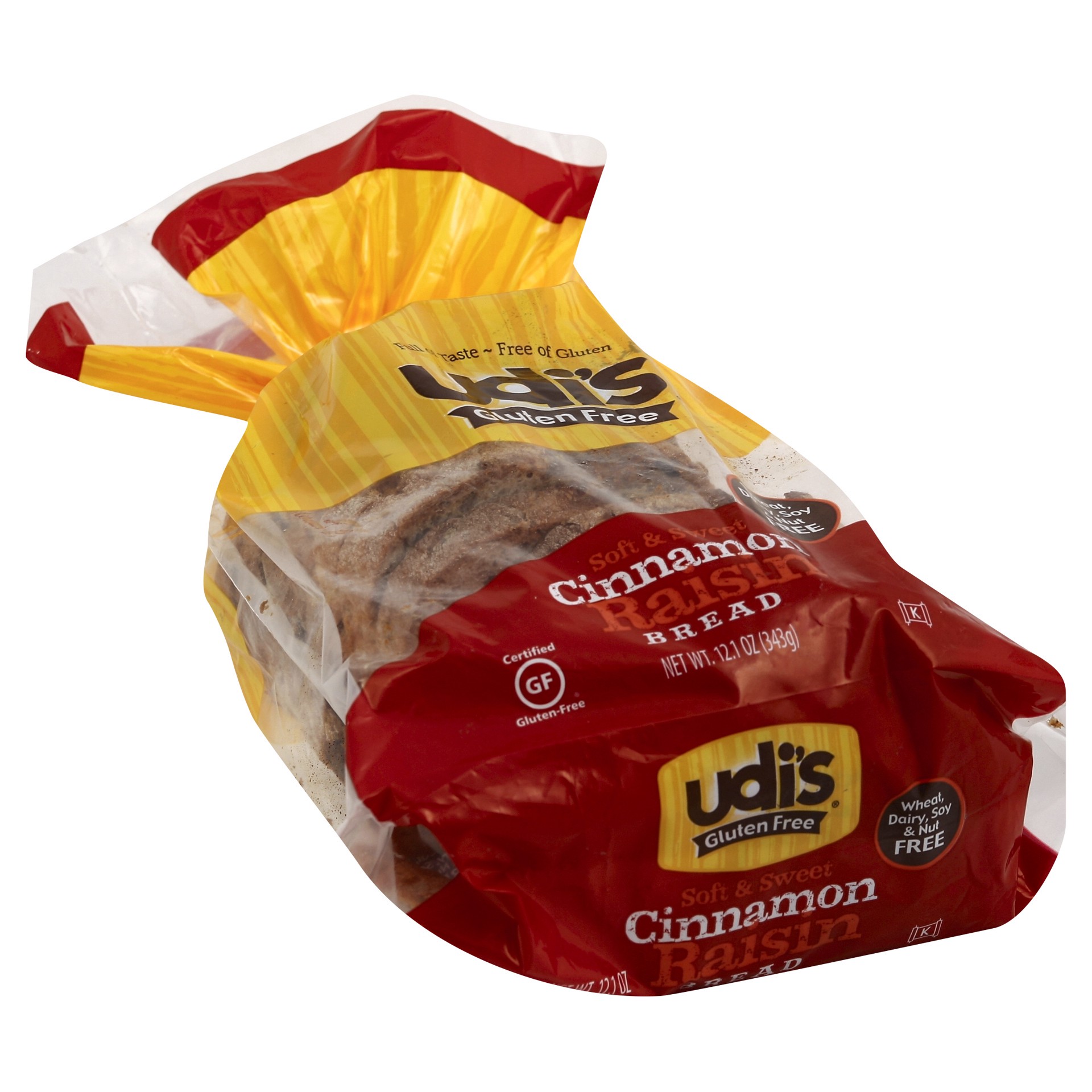slide 4 of 4, Udis Gluten Free Bread Cinnamon Raisin - 12.1 Oz, 12.1 oz