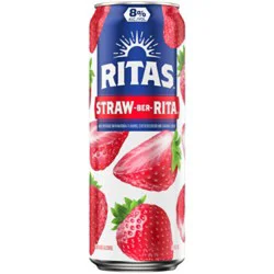 Ritas Straw Ber Rita Sparkling Margarita Can - 25 Fl. Oz.