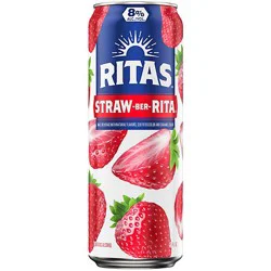 Ritas Straw Ber Rita Sparkling Margarita Can - 25 Fl. Oz.