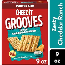 Cheez-It Grooves Cheese Crackers Zesty Cheddar Ranch Crunchy Snack Crackers - 9 Oz