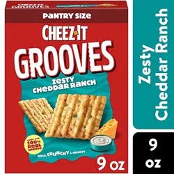 Cheez-It Grooves Cheese Crackers Zesty Cheddar Ranch Crunchy Snack Crackers - 9 Oz