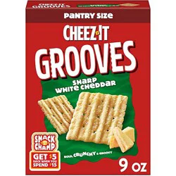 Cheez-It Grooves Crunchy Cheese Crackers Sharp White Cheddar Snack Crackers - 9 Oz
