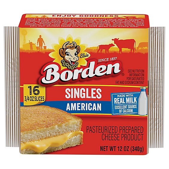 slide 1 of 12, Borden Cheese American Cheese Single Wrapped Slice - 12 Oz, 12 oz