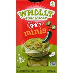Wholly Guacamole Spicy Mini Snack Pack - 4-2 Oz