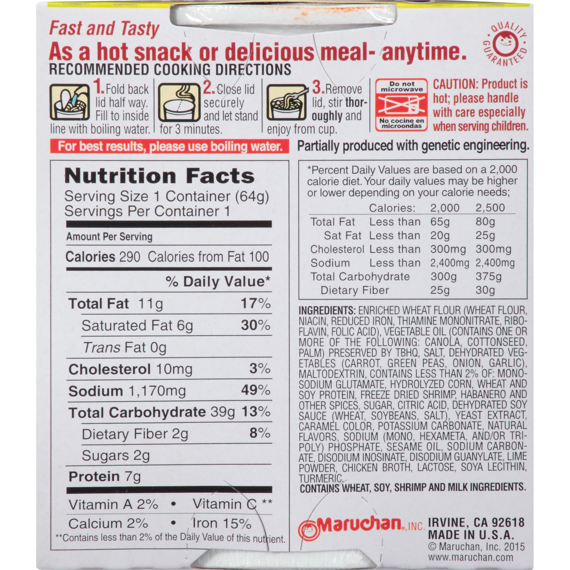 slide 7 of 8, Maruchan Instant Lunch Hot & Spicy Lime Chili Flavor with Shrimp Ramen Noodle Soup 2.25 oz, 2.25 oz