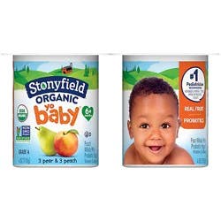 Stonyfield Organic Yobaby Pear & Peach Whole Milk Yogurt With Probiotics Cups - 6-4 Oz