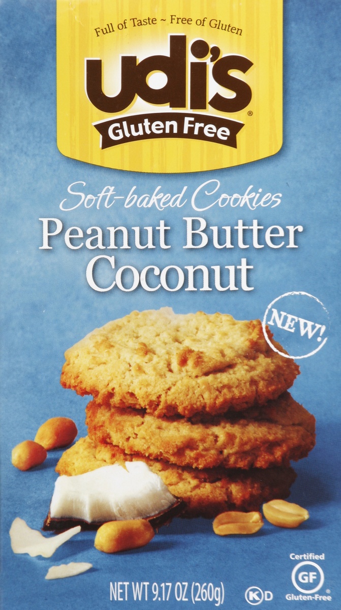 slide 4 of 5, Udi's Gluten Free Soft Baked Peanut Butter Coconut Cookies, 9.1 oz