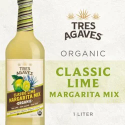 Tres Agaves Organic Lime Margarita Mix Bottle - 1 Liter