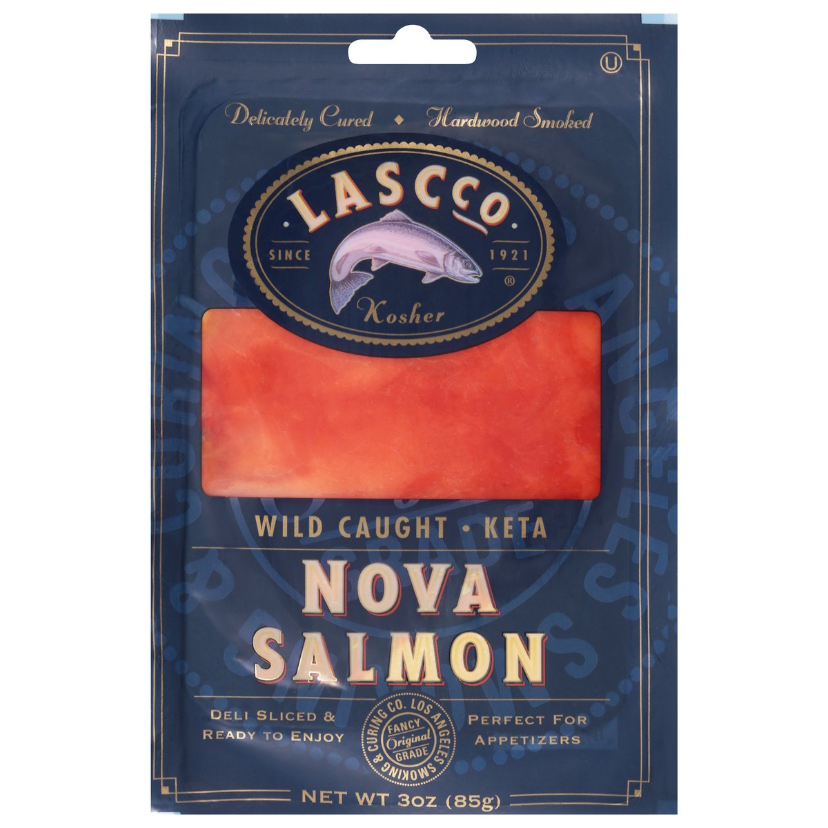 slide 8 of 13, Lascco Wild Caught Keta Nova Salmon - 3 Oz, 3 oz