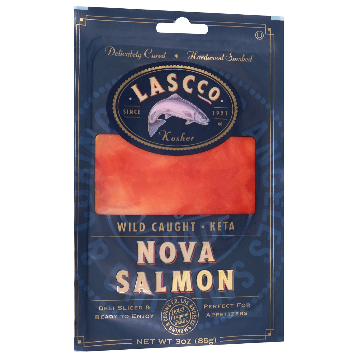 slide 7 of 13, Lascco Wild Caught Keta Nova Salmon - 3 Oz, 3 oz