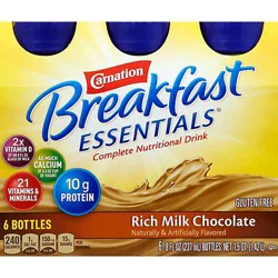 Carnation Breakfast Essentials Nutritional Rich Milk Chocolate Breakfast Drink - 6-8 Fl. Oz.
