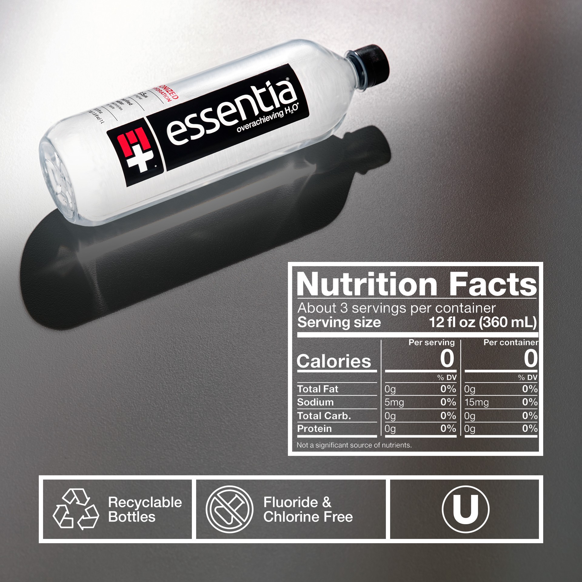 slide 3 of 5, Essentia Drinking Water Ionized 9.5 Ph - 1 Liter, 1 liter