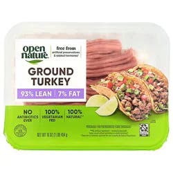 Open Nature 93% Lean 7% Fat Ground Turkey - 16 Oz