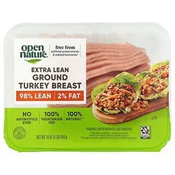 Open Nature 99% Lean 1% Fat Ground Turkey Breast - 16 Oz
