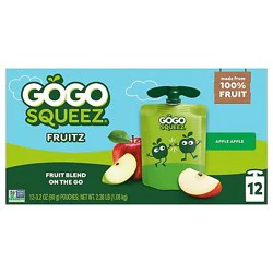 Gogo Squeez Applesauce Apple Apple - 12-3.2 Oz