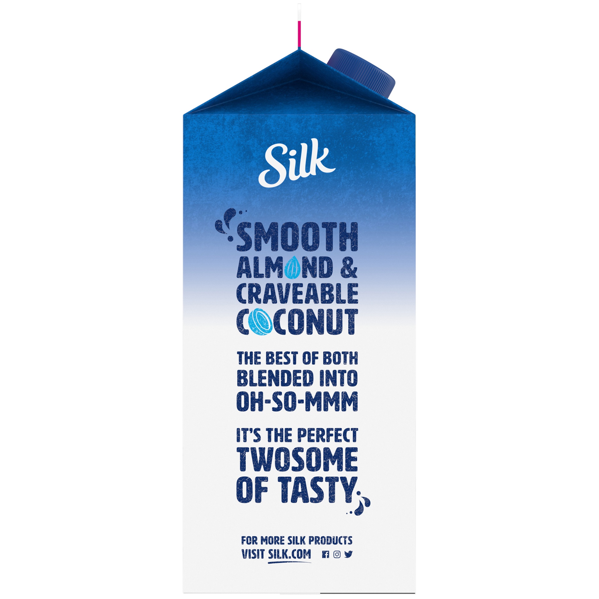slide 7 of 8, Silk Almond Coconut Milk, Unsweet, Dairy Free, Gluten Free, Seriously Creamy Vegan Milk with 50% More Calcium than Dairy Milk, 64 FL OZ Half Gallon, 64 fl oz