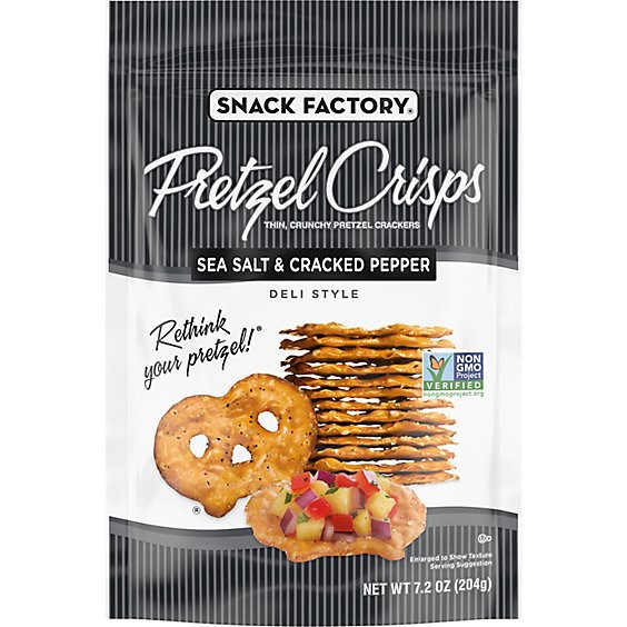 slide 1 of 10, Snack Factory Sea Salt & Cracked Pepper Pretzel Crisps - 7.2 Oz, 7.2 oz