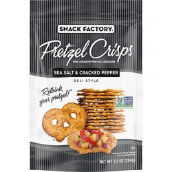 Snack Factory Sea Salt & Cracked Pepper Pretzel Crisps - 7.2 Oz