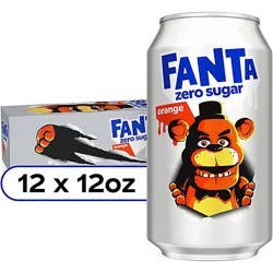 Fanta Zero Soda Pop Orange Flavored In Can - 12-12 Fl. Oz.