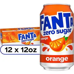 Fanta Zero Soda Pop Orange Flavored - 12-12 Fl. Oz.