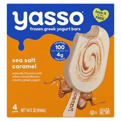 Yasso Frozen Yogurt Greek Bars Sea Salt Caramel - 4-3.5 Fl. Oz.