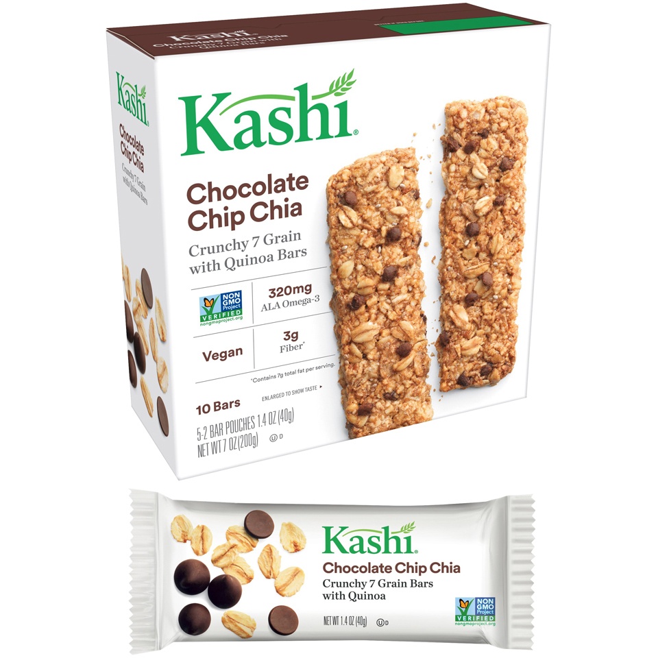 slide 3 of 5, Kashi Chocolate Chip Chia Crunchy Granola Bars, 7 oz