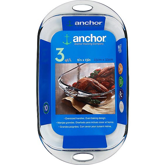 slide 1 of 1, Anchor Bakeware Oversized Handles 9 X 13 Inch 3 Quart - Each, 1 ct