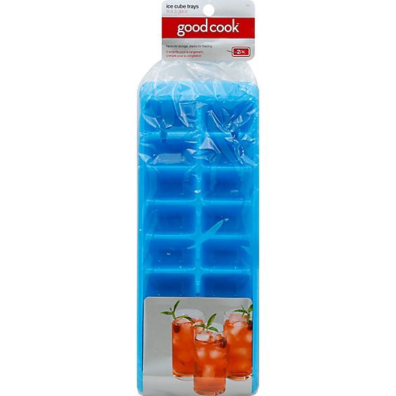 slide 1 of 1, Good Cook Ice Cube Trays - 2 Count, 2 ct