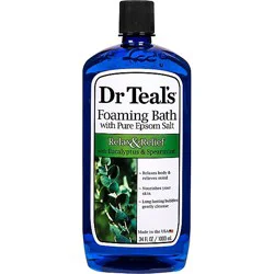 Dr Teals Foaming Bath Epsom Salt Pure Relax & Relief With Eucalyptus & Spearmint - 34 Fl. Oz.