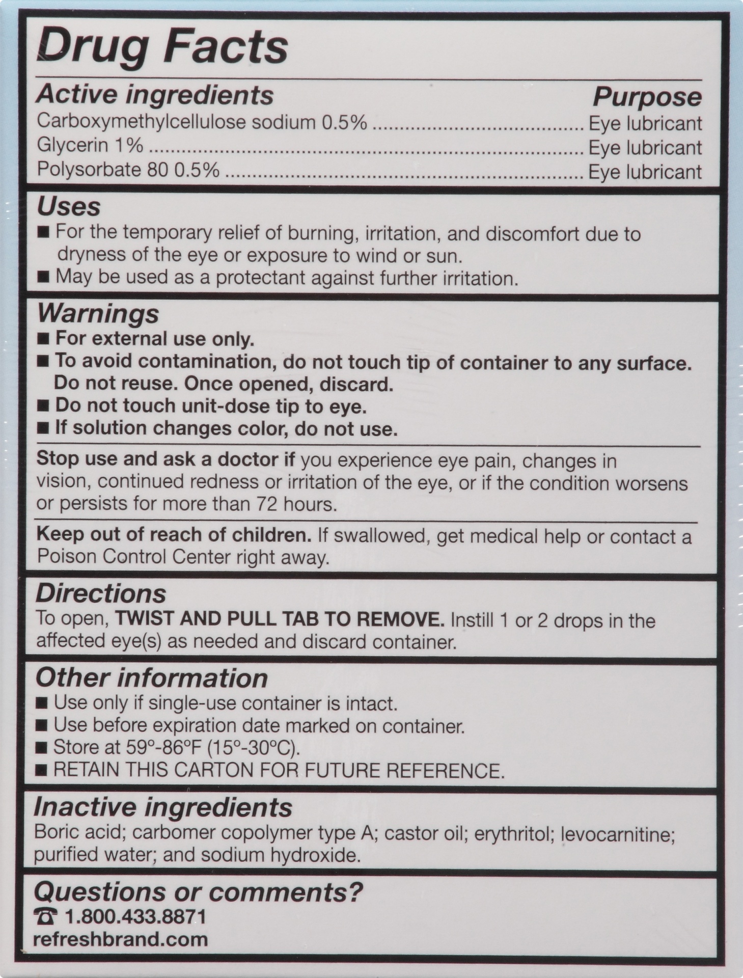 slide 6 of 6, Refresh Optive Advanced Preservative Free Lubricant Eye Drops - 30ct, 30 ct; 0.01 fl oz