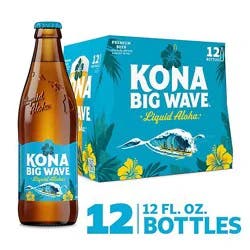 Kona Big Wave Premium Lager Beer Bottles 12-12 Fl Oz