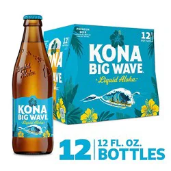 Kona Big Wave Premium Lager Beer Bottles 12-12 Fl Oz