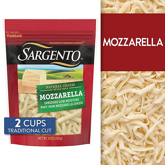slide 1 of 11, Sargento Shredded Mozzarella Natural Cheese Traditional Cut - 8 Oz, 8 oz