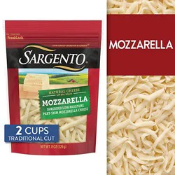 Sargento Shredded Mozzarella Natural Cheese Traditional Cut - 8 Oz