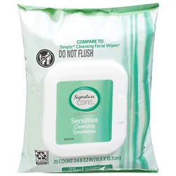 Signature Select/care Towelette Cleansing Makeup Remover Sensitive - 25 Count