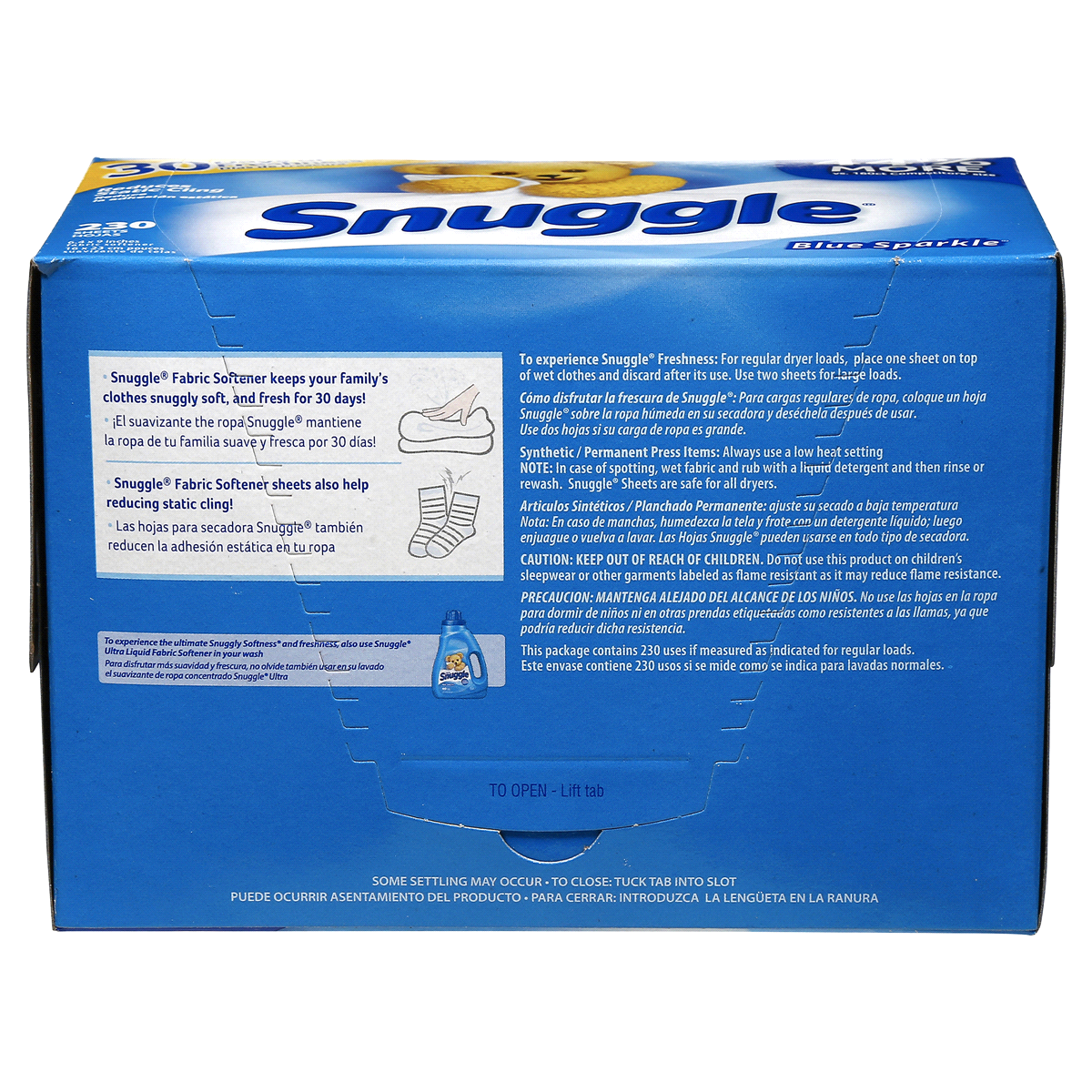 slide 4 of 9, Snuggle Blue Sparkle Fresh Scent Dryer Sheets - 230ct, 