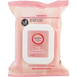 Signature Select/care Towelette Cleansing Pink Grapefruit - 25 Count