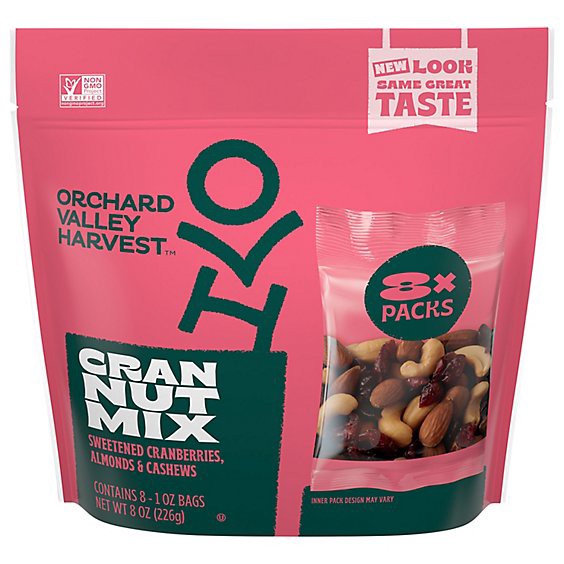 slide 1 of 12, Orchard Valley Harvest Trail Mix Cranberry Almond Cashew - 8-1 Oz, 8 ct; 1 oz