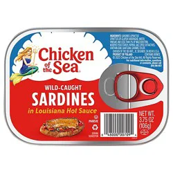 Chicken Of The Sea Wild Caught Sardines In Louisiana Hot Sauce - 3.75 Oz.