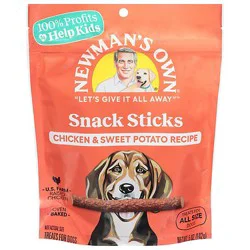 Newmans Own Dog Treat Snack Sticks Chicken & Sweet Potato Recipe Pouch - 5 Oz