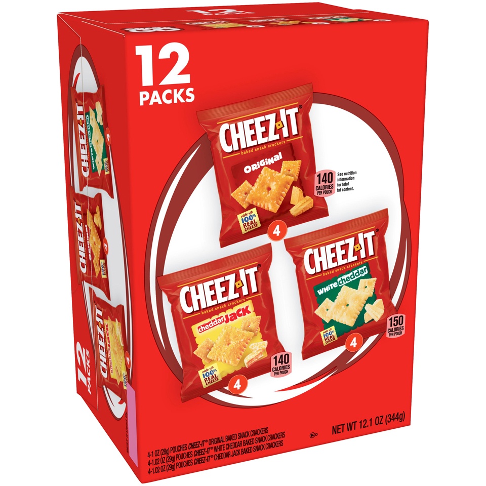 slide 3 of 5, Cheez-It Variety Pack Cheese Crackers, 12.1 oz