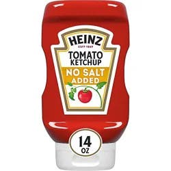 Heinz Tomato Ketchup With No Salt Added Bottle - 14 Oz