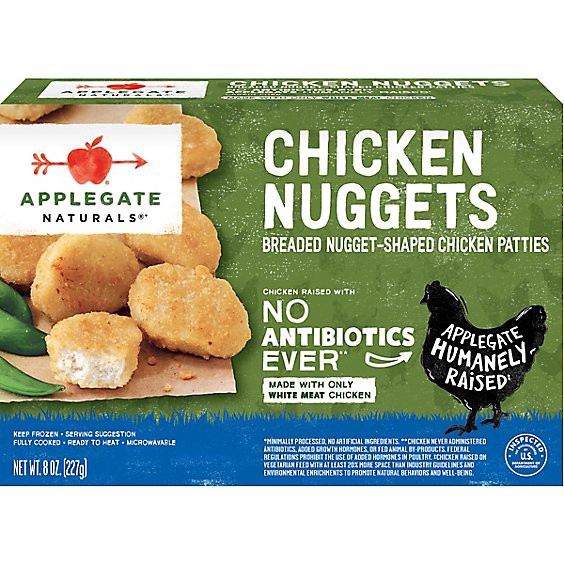 slide 1 of 8, Applegate Natural Chicken Nuggets Frozen - 8oz, 8 oz