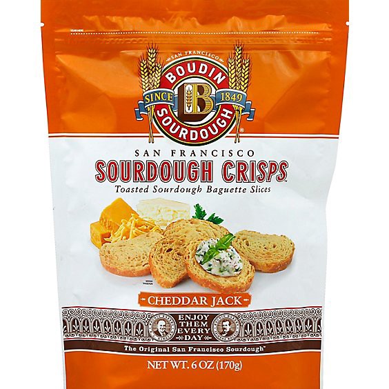 slide 1 of 2, Boudin Garlic & Asiago Sourdough Crisps - 6 Oz, 6 oz