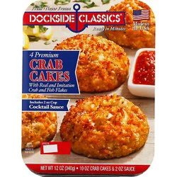 Dockside Classics Crab Cakes Premium 4 Count - 12 Oz