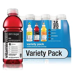 Vitaminwater Zero Water Beverage Nutrient Enhanced Variety Pack - 12-20 Fl. Oz.